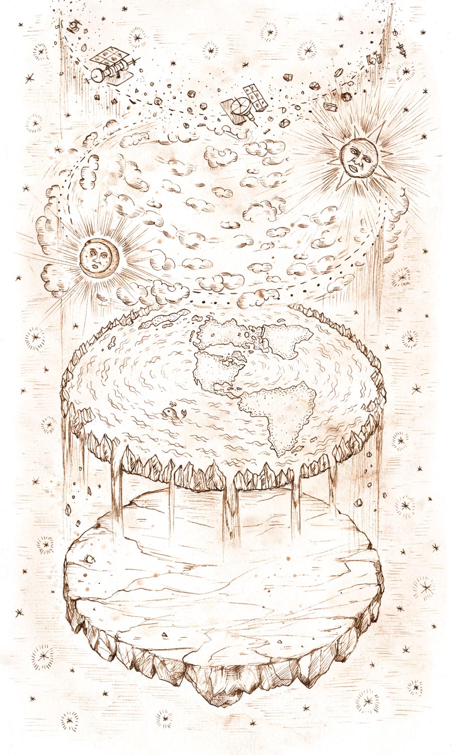 flat earth illustration