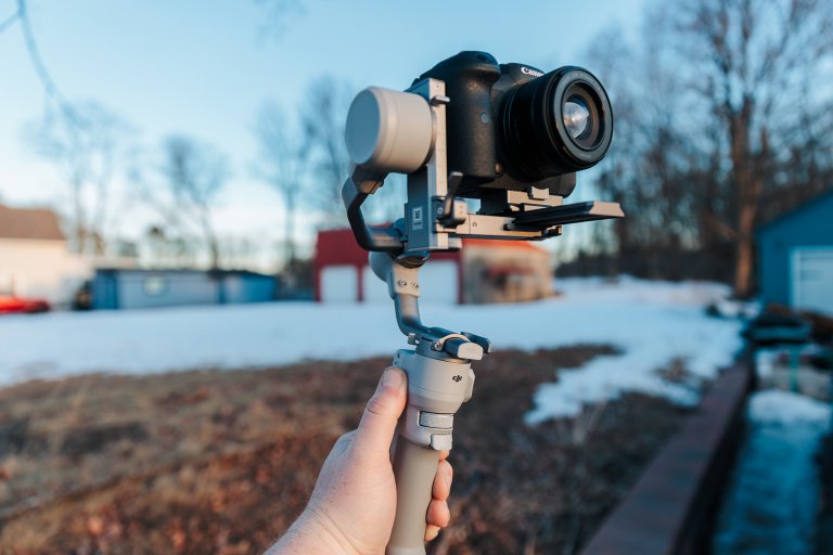 DJI RS4 Mini Gimbal with a camera attached