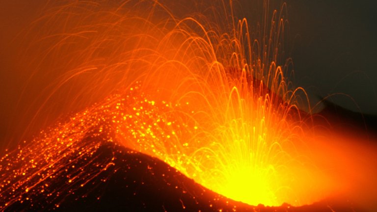 Erupting volcano